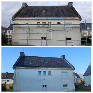 Photo de galerie - Nettoyage traitement toiture 
une toiture qui retrouve son charme 
produit eco responsable 