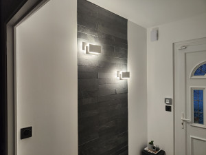 Photo de galerie - Pose de placo et de carrelage mural avec éclairage 