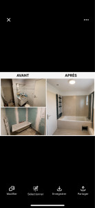Photo de galerie - -Rénovations salle d’eau complète, entièrement repris  du sol au plafond pour un résultat moderne et soigné 
