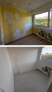 Photo de galerie - Ratissage enduit et peinture 