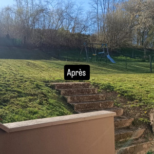 Photo de galerie - Premier tonte de l'année pour mon client, sur terrain en pente.