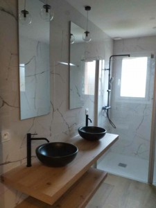 Photo réalisation - Plomberie - Installation sanitaire - Thomas F. - Laval (Pillerie-Bootz) : Sallec de bain refaite à neuf 