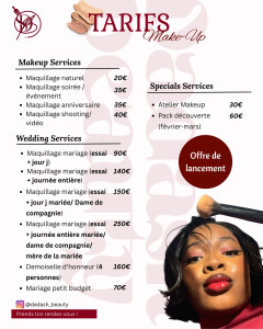 Photo de galerie - Tarifs maquillage 