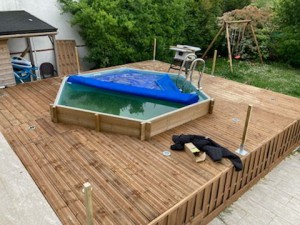 Photo de galerie - Création terrasse bois et piscine