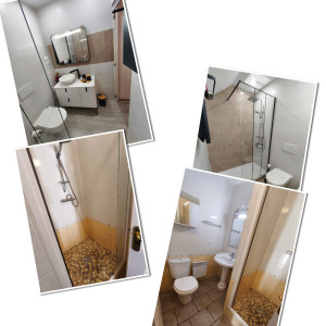Photo de galerie - Rénovation complète salle de bain avant après 