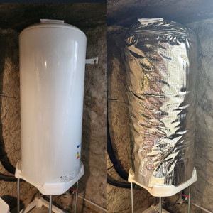Photo de galerie - Mise en place d’un isolant pour ballon d’eau chaude