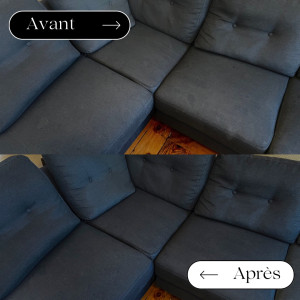 Photo de galerie - Nettoyage canapé avant/apres 