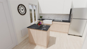 Photo de galerie - Création d'ambiance et projection 3D pour cuisine - Projet VEFA