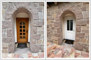 Photo de galerie - Changement d'une ancienne porte d'entrée en bois par porte en alu.