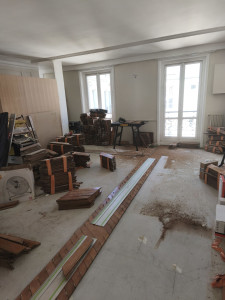 Photo de galerie - Pose de vieux parquet 