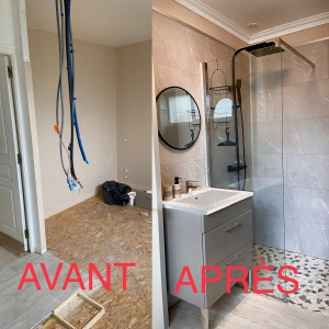 Photo de galerie - Travaux électriques et construction douche 