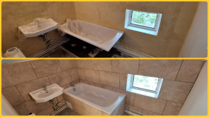 Photo de galerie - Carreaux imitation travertin 