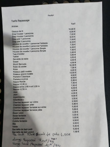 Photo de galerie - Voici mes tarifs de repassage 