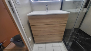 Photo de galerie - La cliente souhaitait un nouveau meuble mais ne pouvait pas le poser elle même (pose et raccordement) 