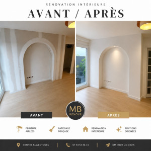 Photo de galerie - ✨ Transformation complète pour ce projet de rénovation intérieure.
Un espace daté repensé avec une ambiance plus moderne, lumineuse et chaleureuse.

✔️ Dépose complète
✔️ Préparation des supports
✔️ Pose du sol
✔️ Peinture & finitions
✔️ Mobilier et optim