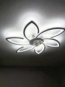 Photo de galerie - Installation d'un lustre avec ventilateur 