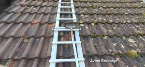 Photo de galerie - 1 brossage manuel
2 nettoyage des gouttières
3 pulvérisation d'un traitement antimousse.