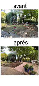 Photo de galerie - Création d'une allée gravillonnée 
remise en état 