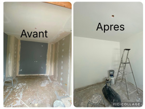 Photo de galerie - Rénovations une chambre 12 mettre carre enduit peinture général 