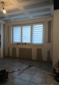 Photo de galerie - Rénovation d’un appartement complet comprenant isolation des murs interieurs ainsi que des plafonds avec collage et deux passes d’enduit