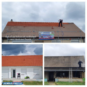 Photo de galerie - Hydrofuge coloré sur toiture et revetement semi epais sur façade