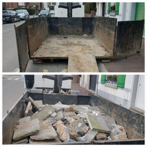 Photo de galerie - Pose de benne pour gravats 
