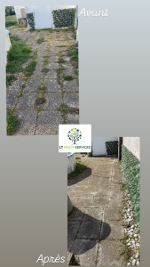 Photo de galerie - Désherbage sur une terrasse 