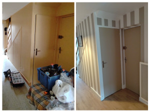 Photo de galerie - Parquet, tapisserie, peintures, covering portes