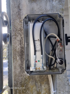 Photo de galerie - Remplacement du groupe hydraulique (pompe) sur moteur enterré FAAC et remise en service.