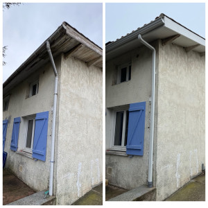Photo de galerie - Gouttière en alu + dessous de toi, lambris, PVC