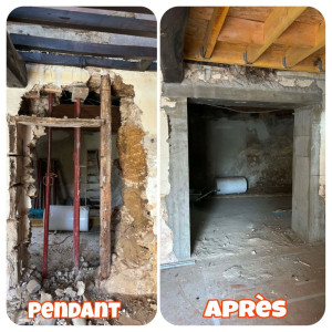 Photo de galerie - Ouverture de 2m dans pisé d'un mur porteur