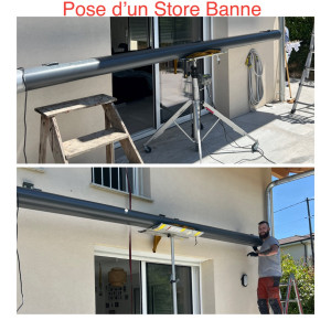 Photo de galerie - Voici la pose d’un store banne réalisé par mes soins. 
