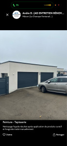 Photo de galerie - Traitement manuel des zones encrassées → Application produit curatif et fongicide → Nettoyage adapté au support → Finition soignée.  Façade propre, protégée et valorisée. Devis et déplacement gratuit.