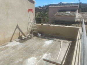 Photo de galerie - Reprise de l'étanchéité terrasse avant la pose carrelage