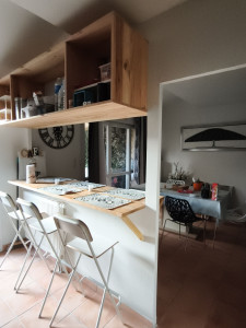 Photo de galerie - Création table mange debout 6 personne 