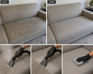 Photo de galerie - Nettoyage canapé à vapeur 