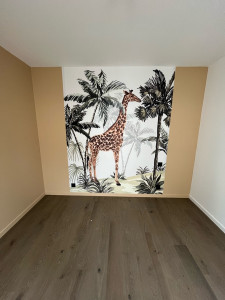 Photo de galerie - Conseil , accompagnement et réalisation . peinture et pose de papier peint panoramique . 