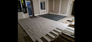 Photo de galerie - Carrelage imitation bois 