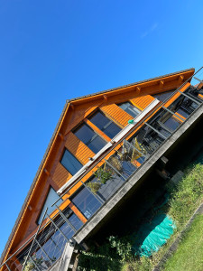 Photo de galerie - Chalet , ponçage, mise en 2 couche de sikkens 