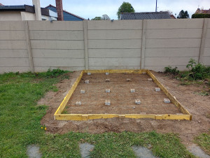 Photo de galerie - Préparation coffrage pour dalle béton 