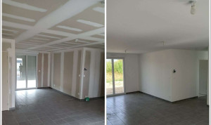 Photo de galerie - PEINTRE EN BÂTIMENT NEUF ET RÉNOVATION PONÇAGE ENDUIT ET MISE EN PEINTURE 
PISTOLET OU ROULEAU 
TRAVAIL PROPRE AVEC FINITION PARFAITE !
