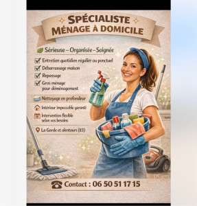 Photo de galerie - Ménage d’entretien courant et de déménagement 