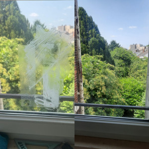 Photo de galerie - Nettoyage de vitres avant et après 