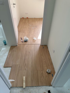 Photo de galerie - Pose de 50m2 parquet flottant 