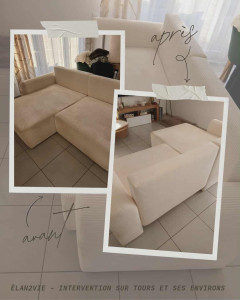 Photo de galerie - Canapé en velours côtelé blanc avant : terni, traces visibles.
Après nettoyage : éclat retrouvé, velours doux et lumineux comme neuf ?✨
