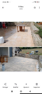 Photo de galerie - Travaux réalisés avant et après traitement nettoyant et hydrofuge