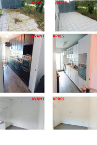 Photo de galerie - Nettoyage de terrasse, peinture de meubles de cuisine, peinture murale pour enlever trace de silicone 