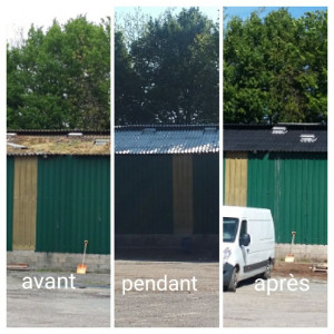 Photo de galerie - Démoussage et peinture sur bâtiments agricoles 