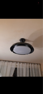Photo de galerie - Installation d’un lustre avec ventilation intégrée 