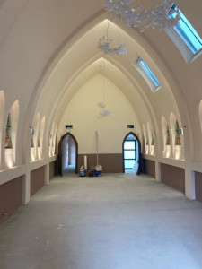 Photo de galerie - Rénovation d’une chapelle plâtre à l’ancienne et peinture minéral 